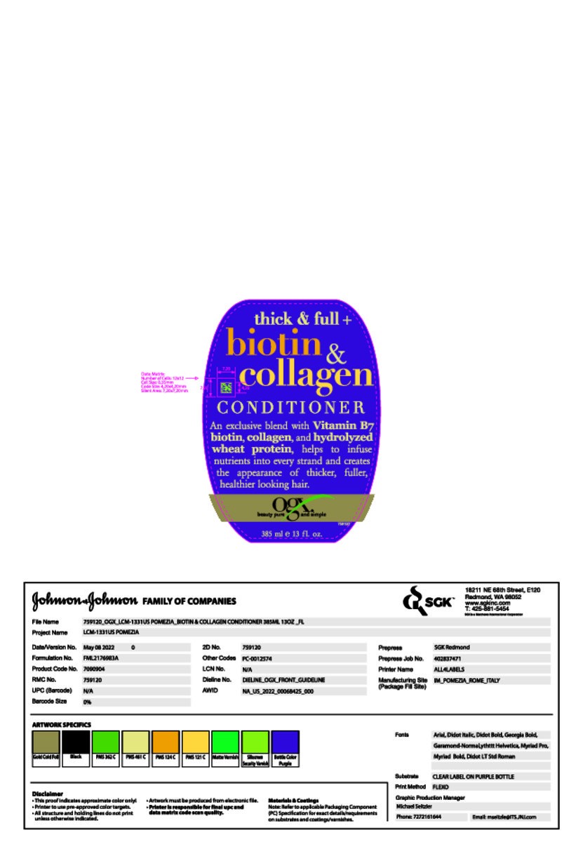 slide 2 of 10, OGX Thick & Full + Biotin & Collagen Volumizing Conditioner, 13 Fl Oz, 13 fl oz