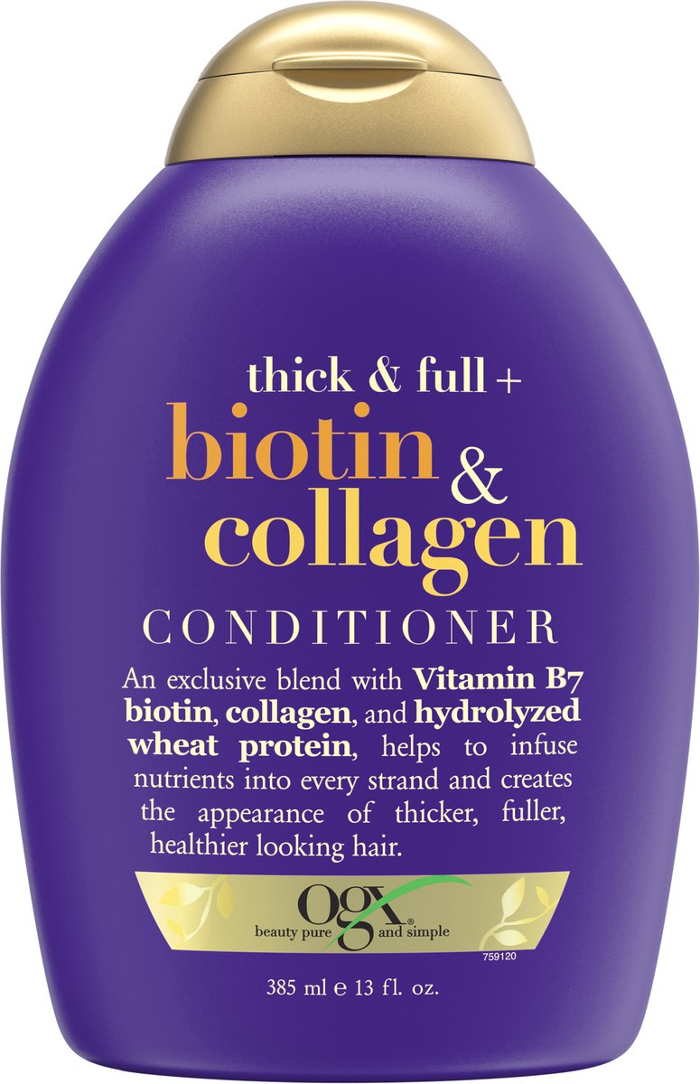 slide 10 of 10, OGX Thick & Full + Biotin & Collagen Volumizing Conditioner, 13 Fl Oz, 13 fl oz