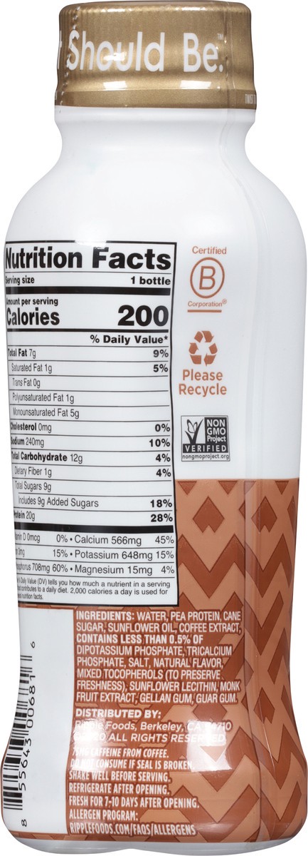 slide 5 of 9, Ripple Coffee Protein Shake, 12 oz