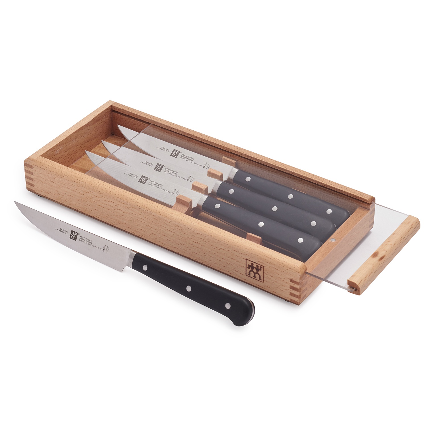 slide 1 of 1, Zwilling Porterhouse Steak Knives, 4 ct