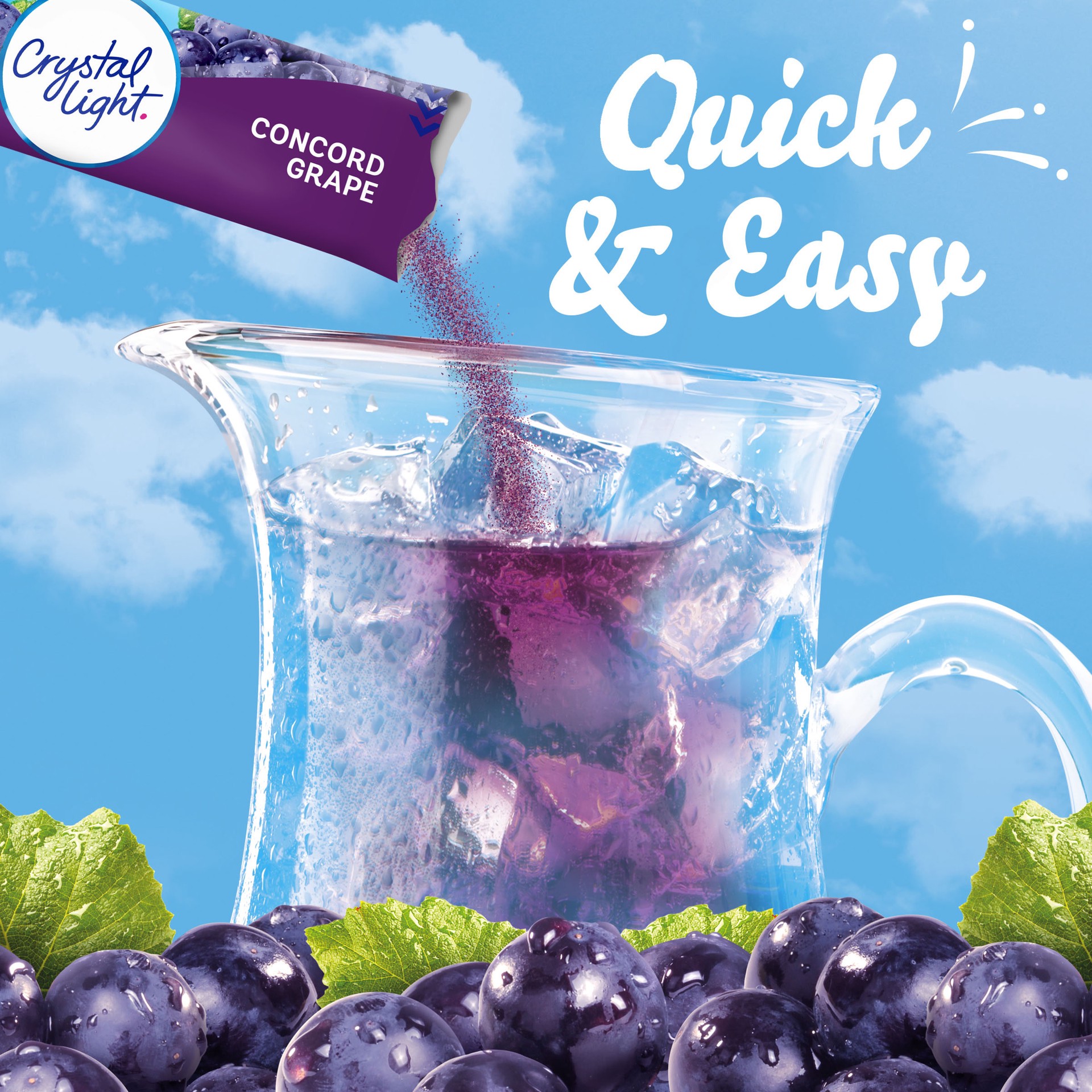 slide 5 of 5, Crystal Light Concord Grape Artificially Flavored Powdered Drink Mix, 6 ct Pitcher Packets, 6 ct