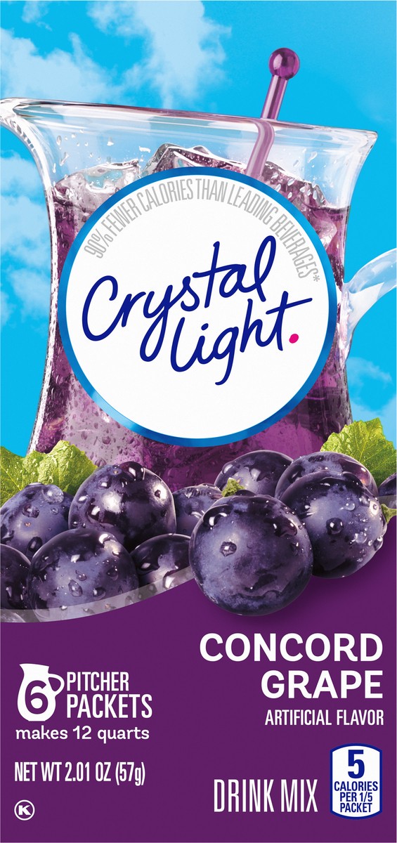 slide 5 of 9, Crystal Light Concord Grape Drink Mix, 6 count Canister, 6 ct