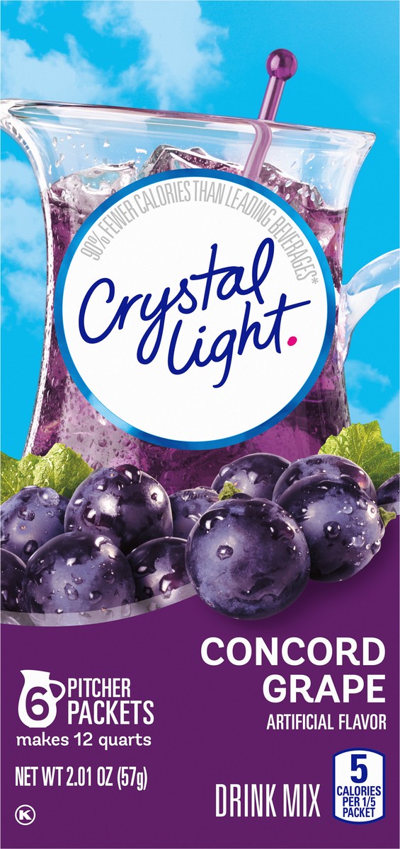 slide 6 of 9, Crystal Light Concord Grape Drink Mix, 6 count Canister, 6 ct