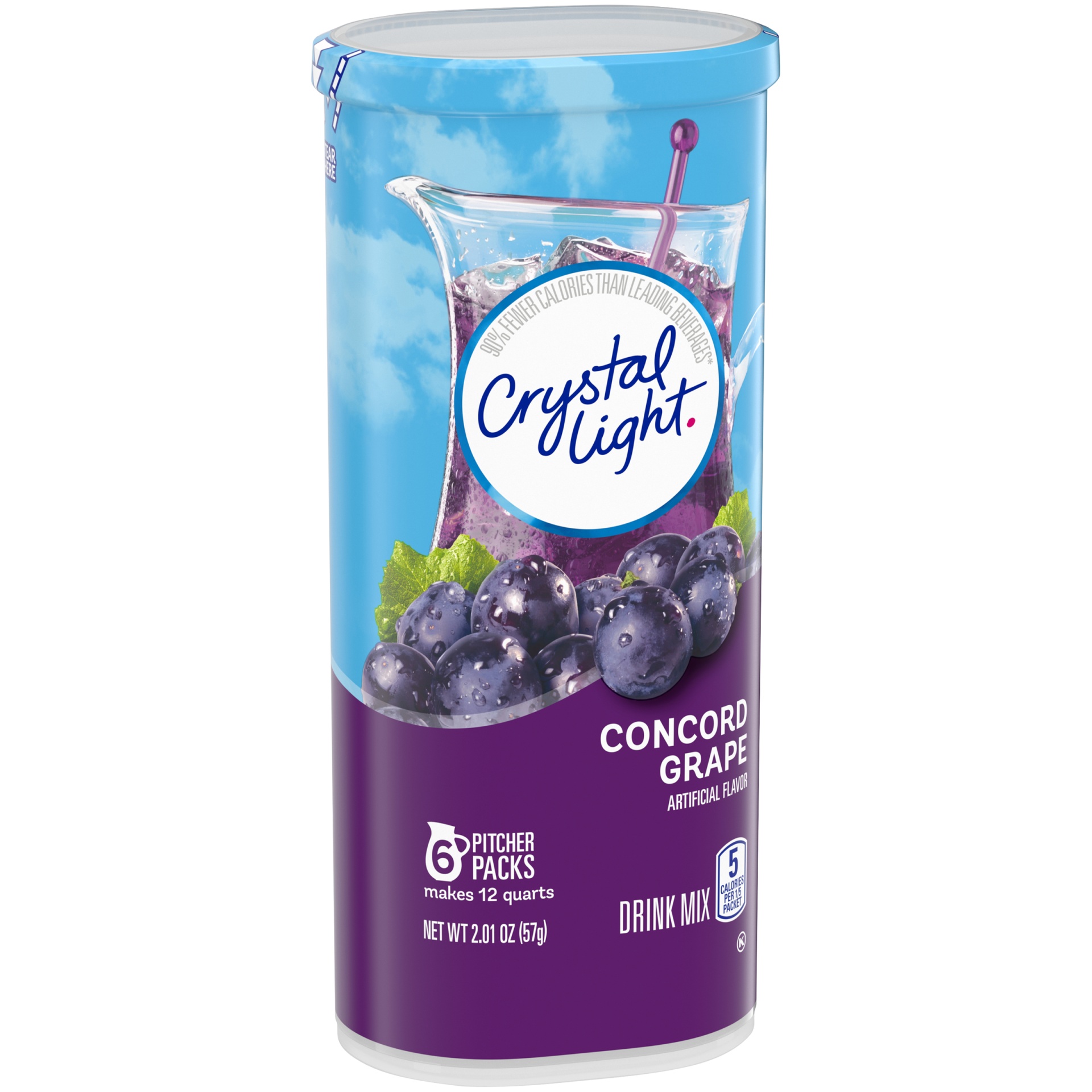 slide 7 of 11, Crystal Light Concord Grape Artificially Flavored Powdered Drink Mix Pitcher, 6 ct