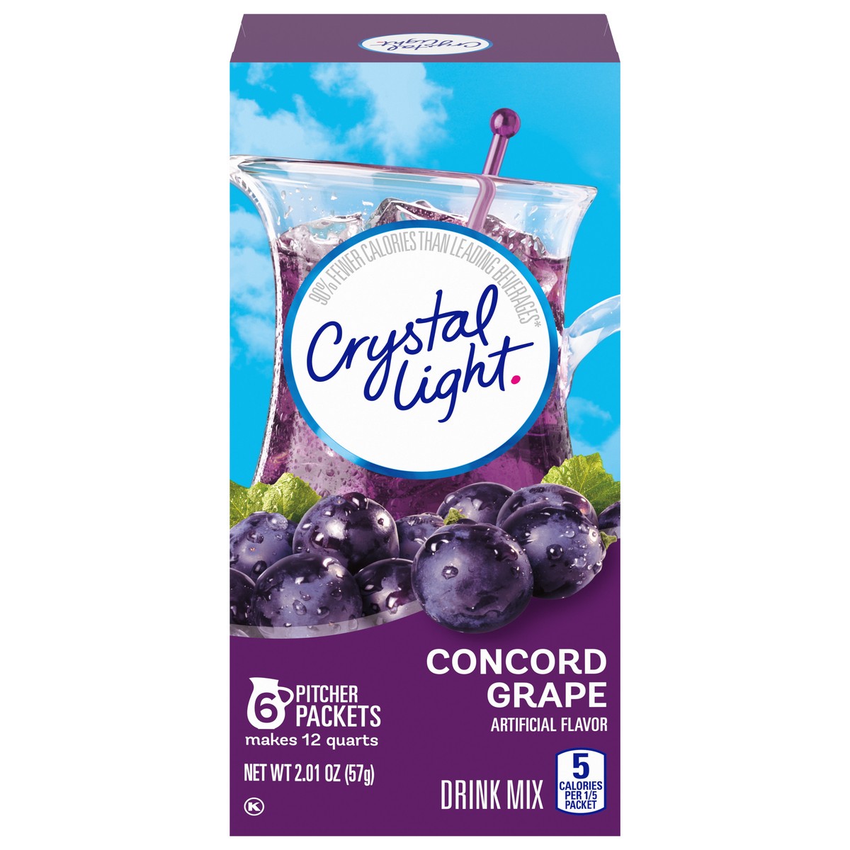slide 1 of 9, Crystal Light Concord Grape Drink Mix, 6 count Canister, 6 ct