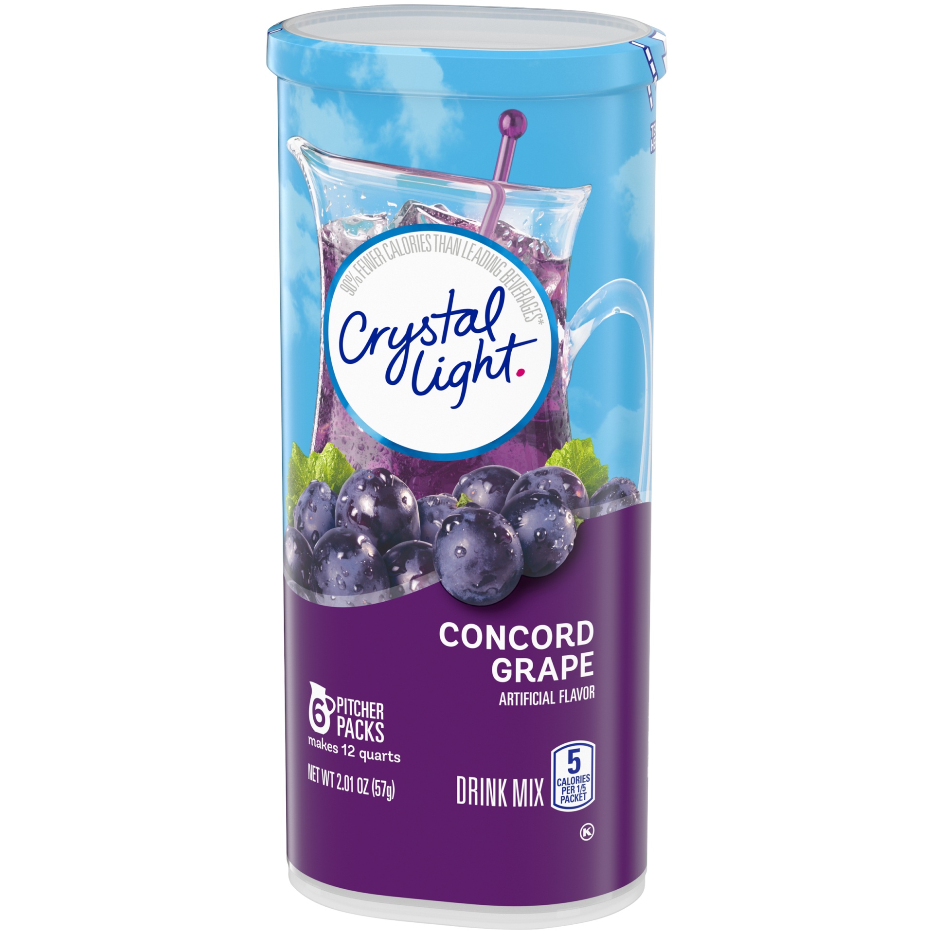 slide 8 of 11, Crystal Light Concord Grape Artificially Flavored Powdered Drink Mix Pitcher, 6 ct