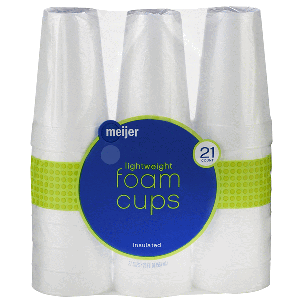 slide 1 of 1, MeijerInsulated Foam Cups, 21 ct