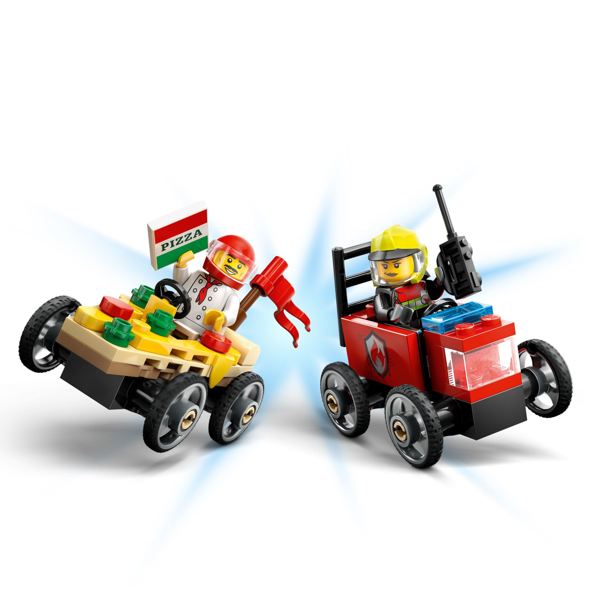 slide 14 of 21, LEGO City Pizza vs. Fire Truck Race Car Pack Building Toy 60458, 1 ct