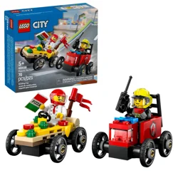 LEGO City Pizza vs. Fire Truck Race Car Pack Building Toy 60458