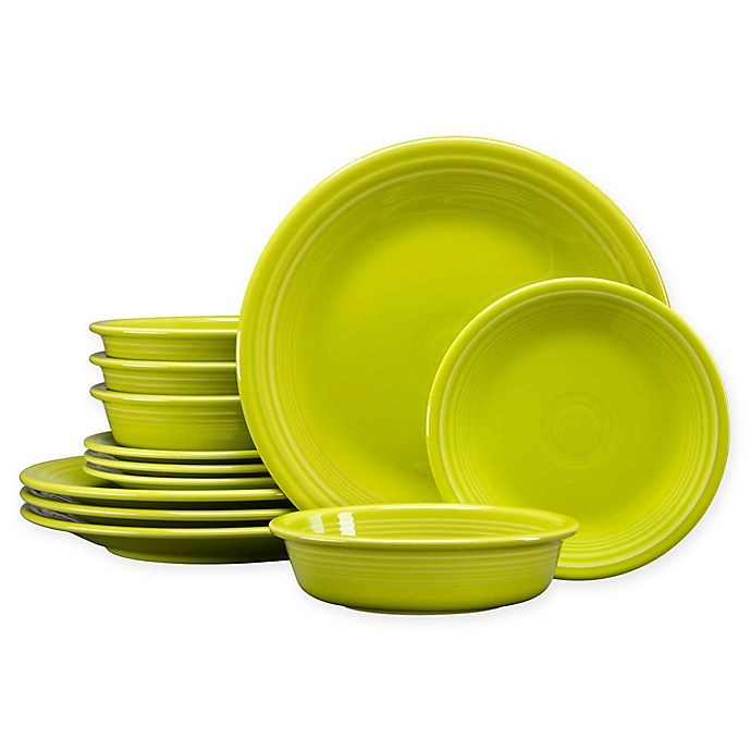 slide 1 of 2, Fiesta Classic Dinnerware Set - Lemongrass, 12 ct