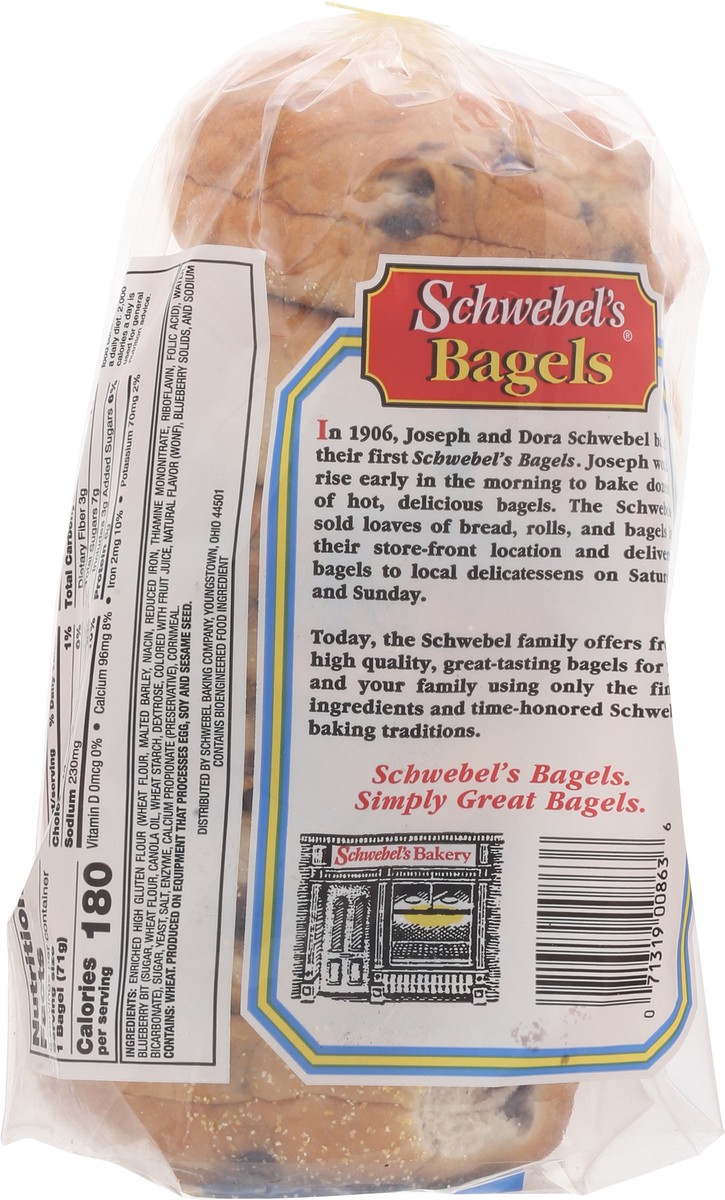 slide 2 of 15, Schwebel's Blueberry Bagels 6 Each, 6 ct