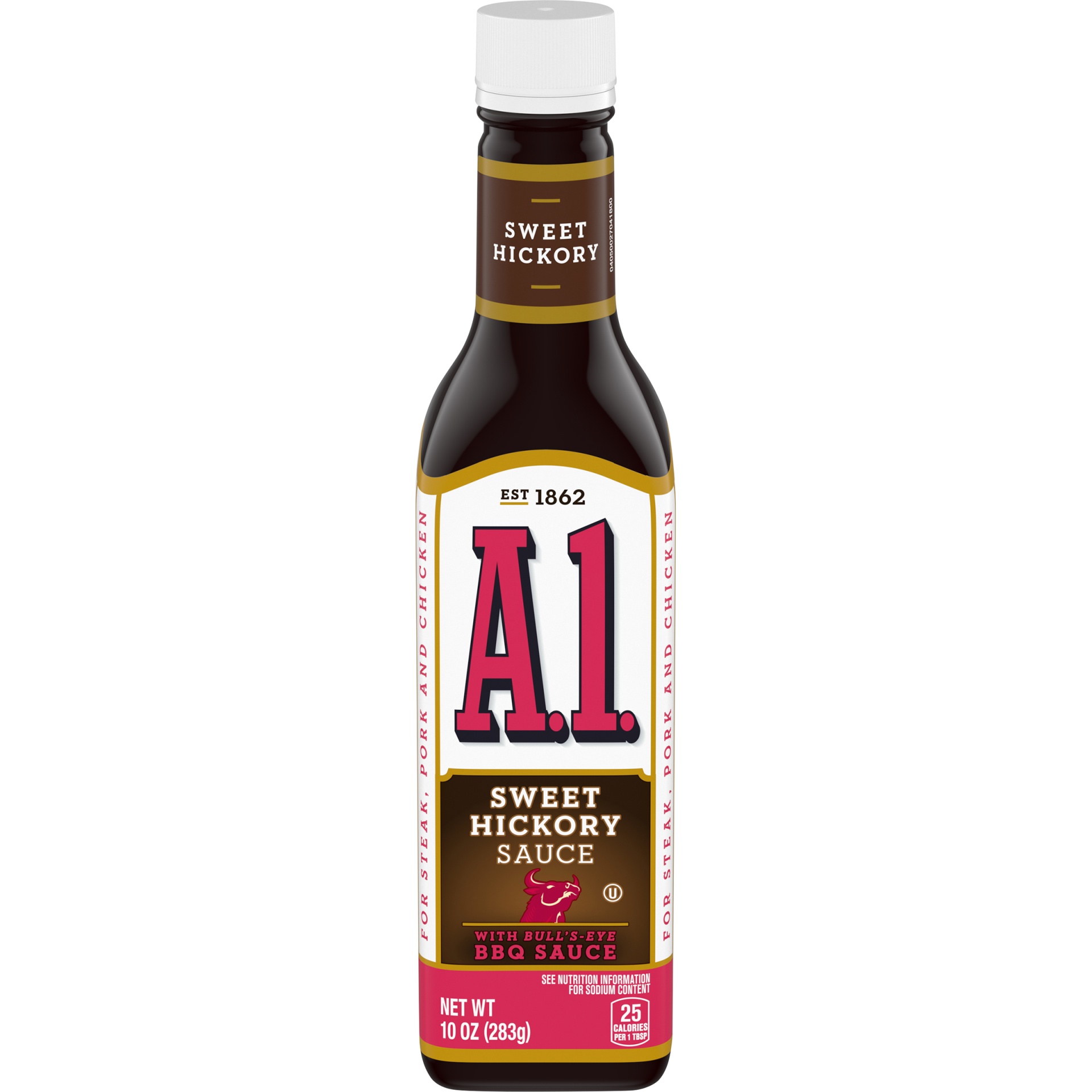 slide 1 of 6, A.1. Sweet Hickory Sauce with Bull's-Eye BBQ Sauce, 10 oz