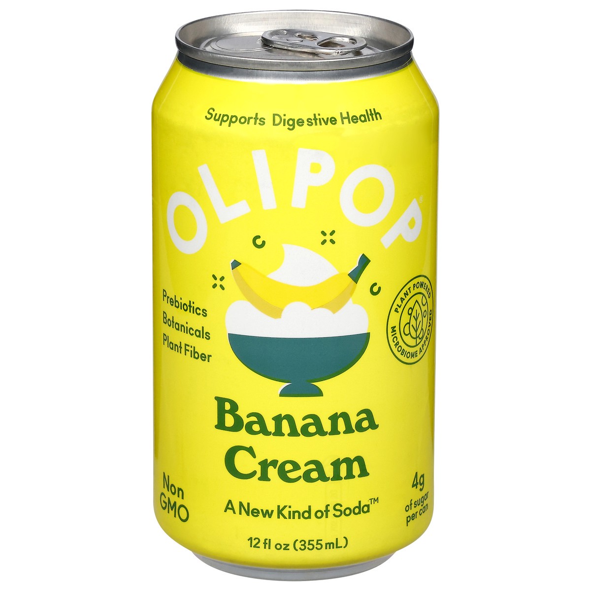 slide 1 of 4, Olipop Banana Cream Soda 12 fl oz, 12 fl oz