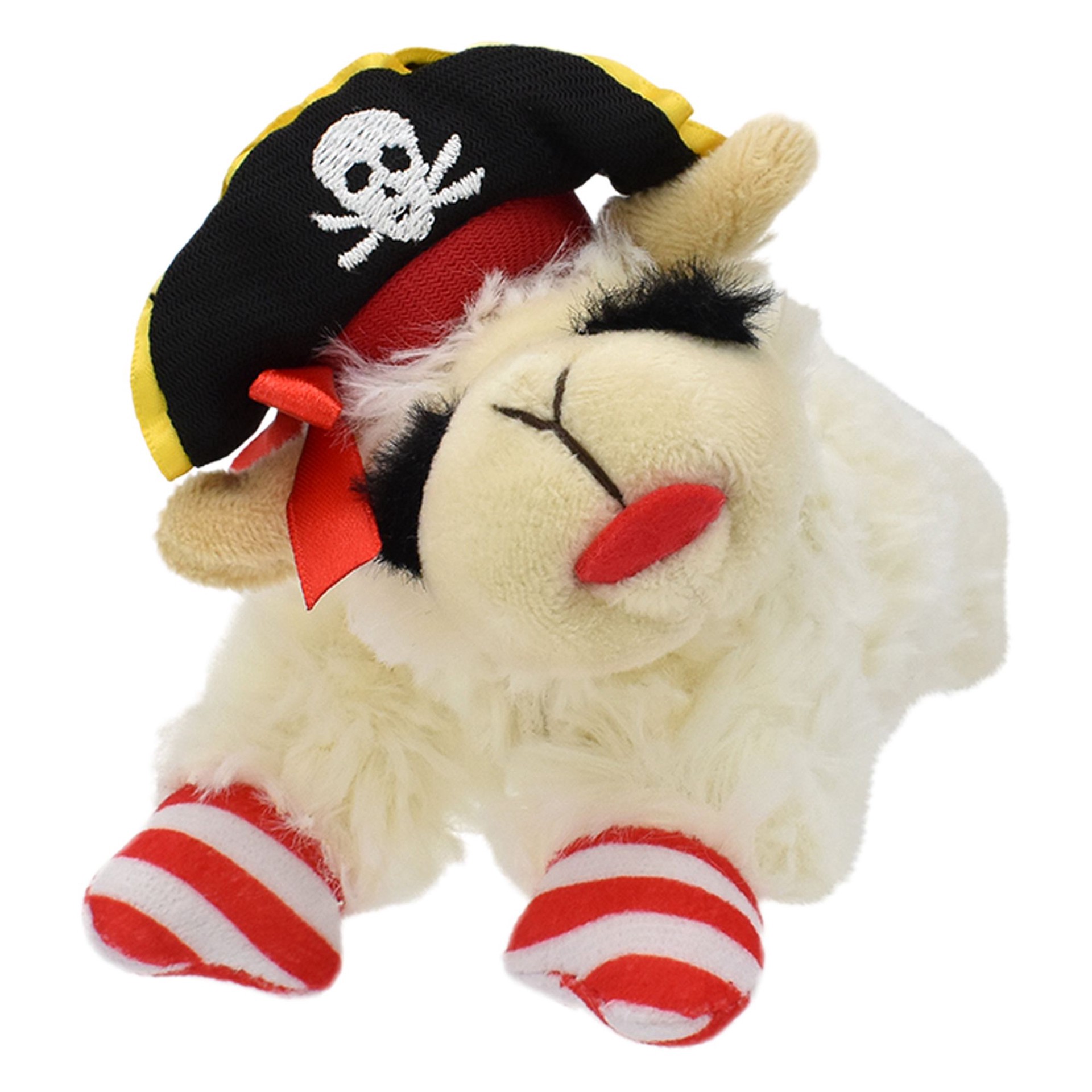 slide 1 of 1, Multipet® Halloween Lamb Chop With A Pirate Hat And Striped Paws 6", 6 in