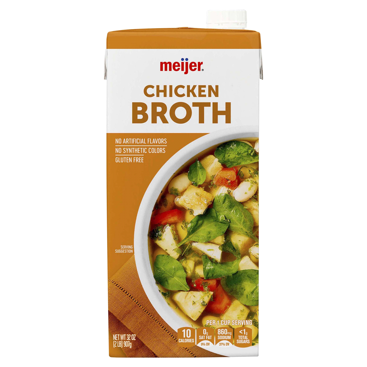 slide 1 of 1, Meijer Chicken Broth, 32 oz