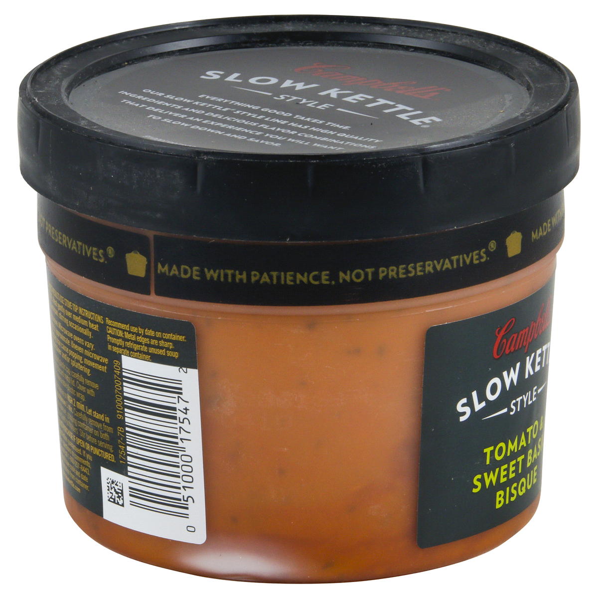 slide 72 of 88, Campbell's Slow Kettle Style Tomato & Sweet Basil Bisque, 15.5 oz Microwavable Bowl, 15.5 oz