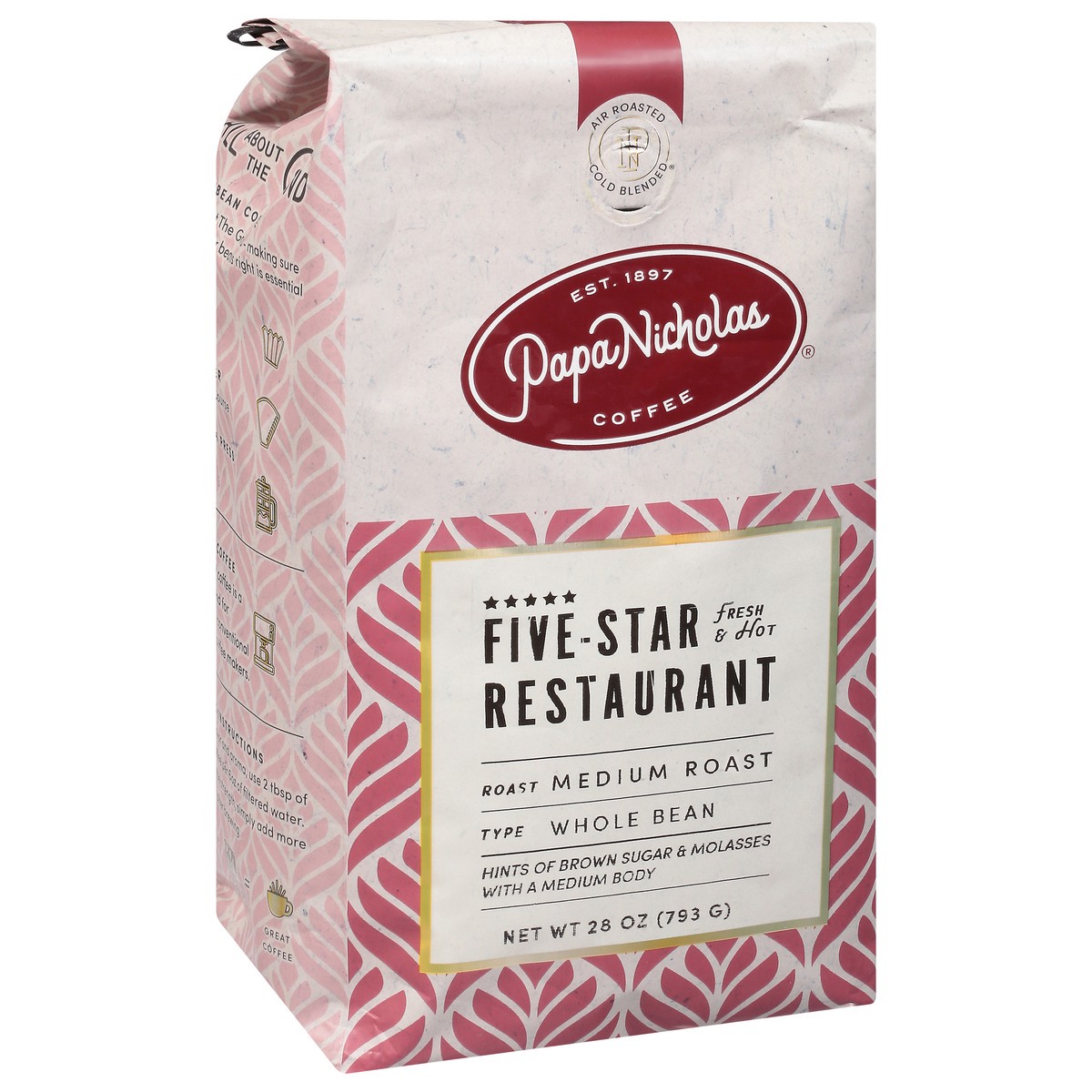 slide 8 of 9, PapaNicholas Coffee Whole Bean Medium Roast Five-Star Restaurant Coffee - 28 oz, 28 oz