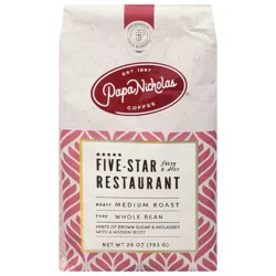 PapaNicholas Coffee Whole Bean Medium Roast Five-Star Restaurant Coffee - 28 oz