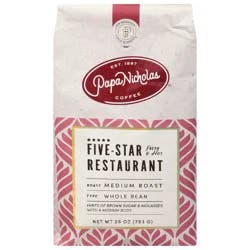 PapaNicholas Coffee Whole Bean Medium Roast Five-Star Restaurant Coffee - 28 oz