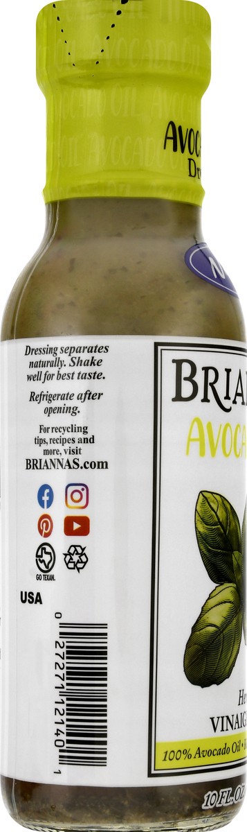 slide 10 of 12, BRIANNAS Avocado Oil Herb Vinaigrette Dressing 10 fl oz, 10 fl oz