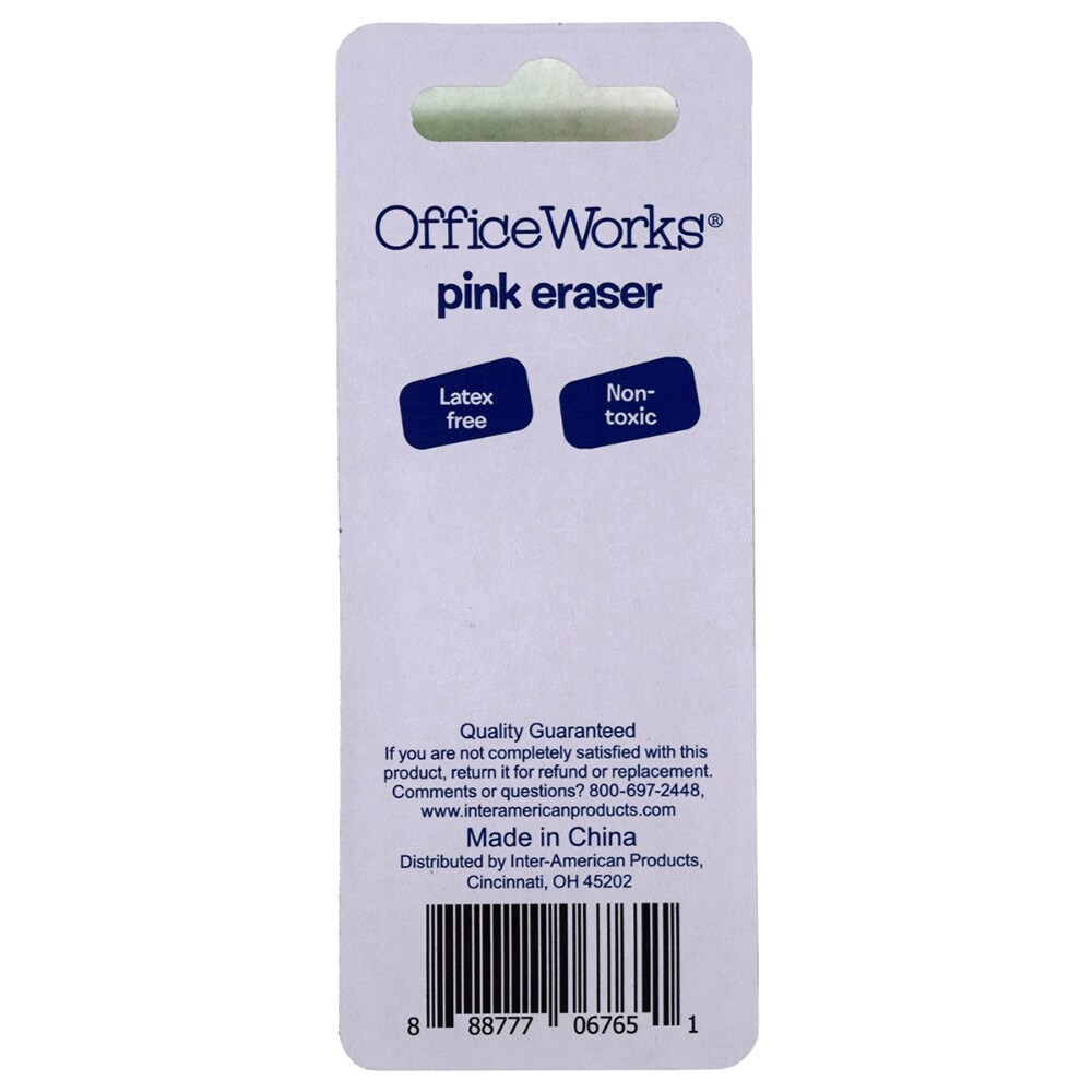 slide 2 of 2, Office Works Pink Eraser, 1 ct