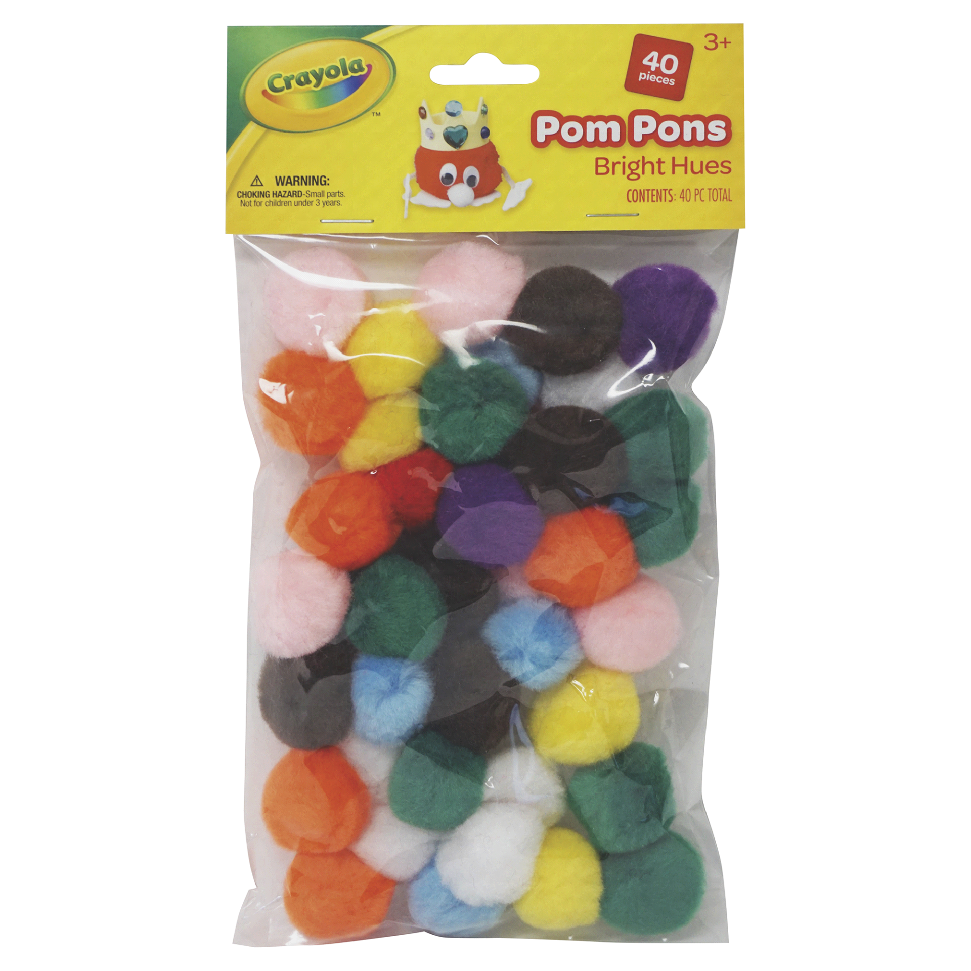 slide 1 of 1, Crayola Pom Pons Bright Hues, 40 ct