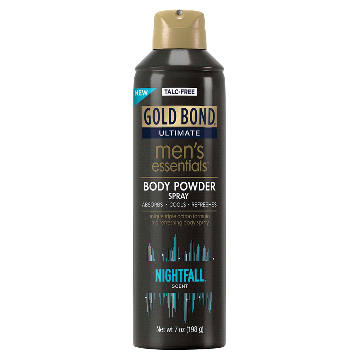 slide 1 of 1, Gold Bond Ultimate Men's Essentials No Talc Body Powder Spray Nightfall, 7 oz