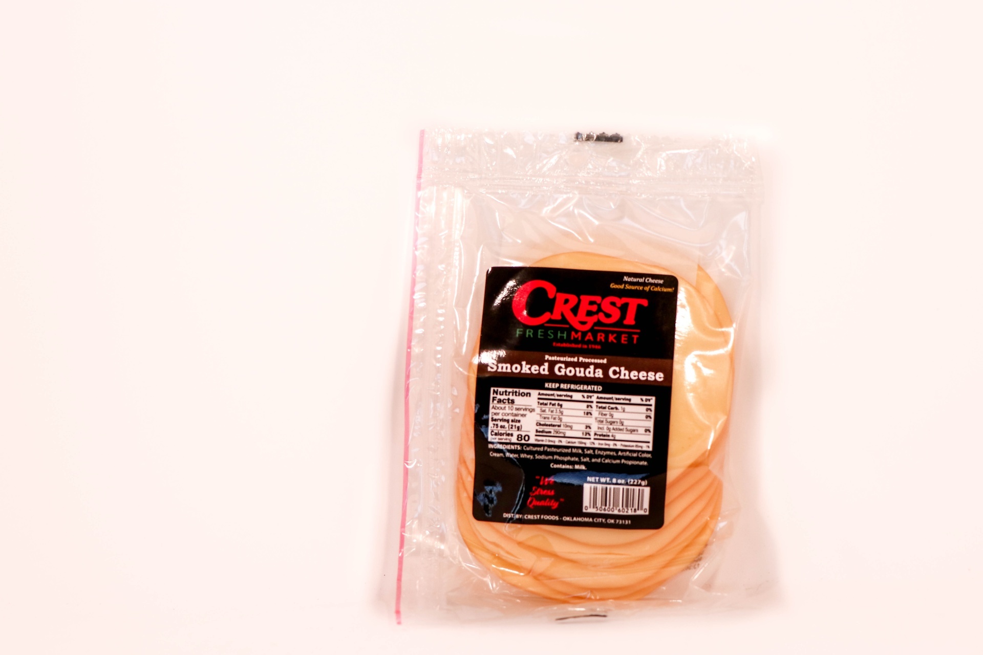 slide 1 of 1, Crest Foods Sliced Smoked Gouda Cheese, 8 oz