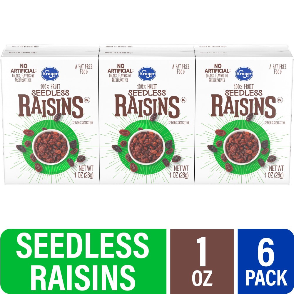 slide 1 of 2, Kroger Raisins Seedless, 6 oz