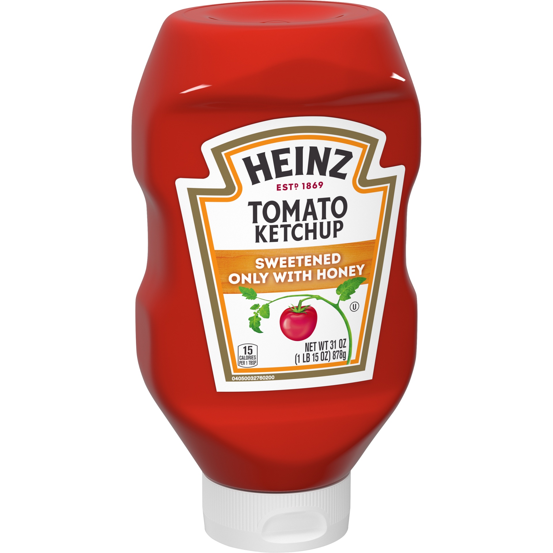 Heinz Sweetened with Honey Reduced Sugar Tomato Ketchup 31 oz Bottle