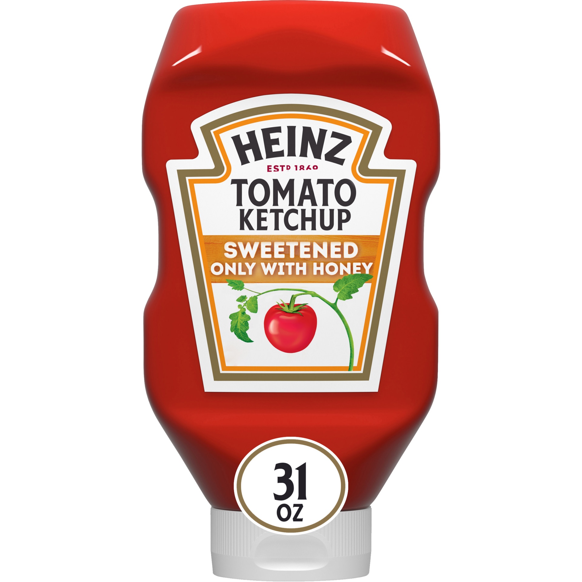 slide 1 of 1, Heinz Tomato Ketchup Sweetened Only with Honey Bottle, 31 oz