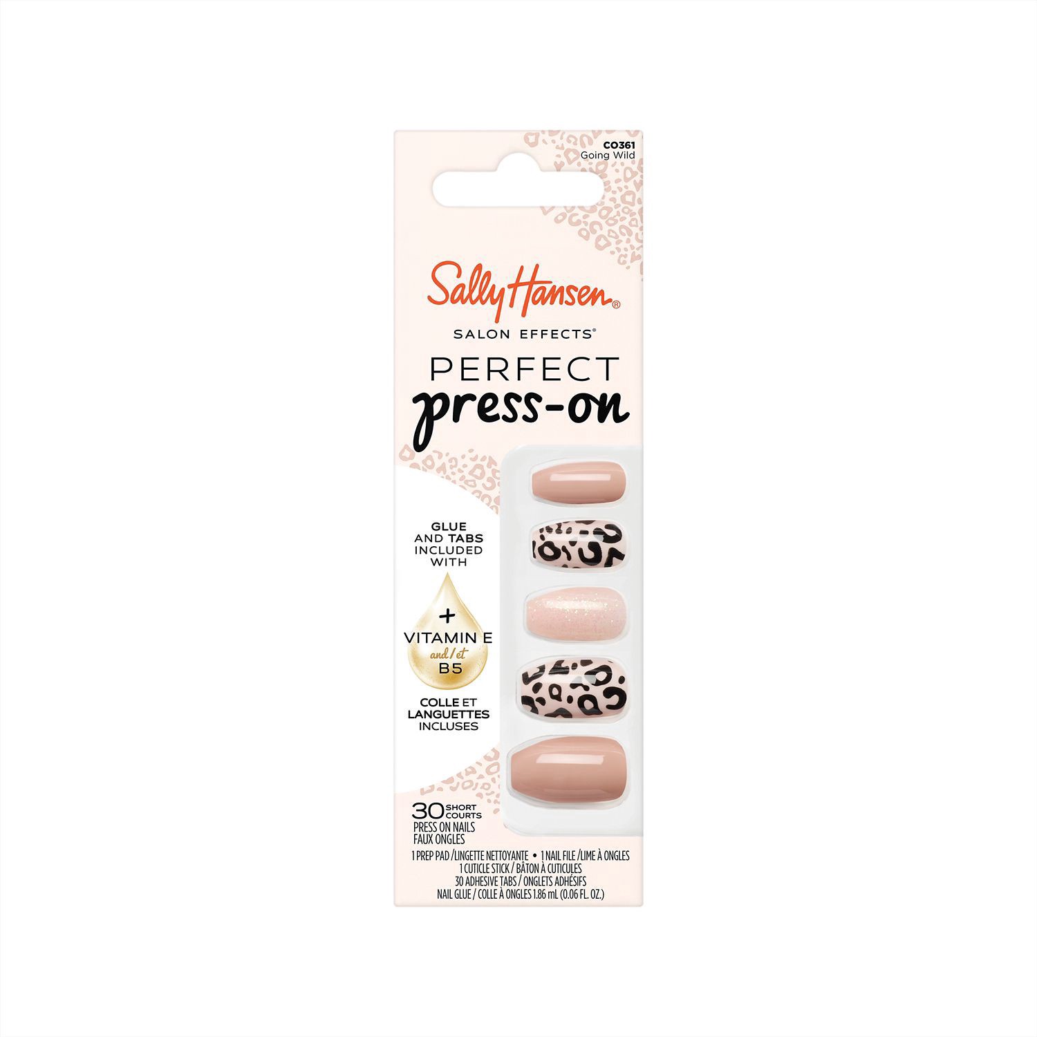 slide 1 of 1, SALLY HANSEN Sh Perfect Press On Going Wild, 1 ct