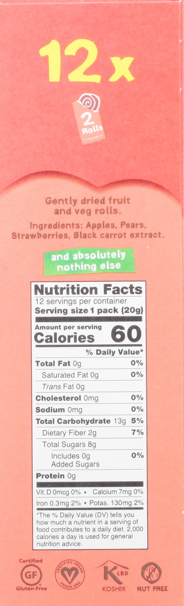 slide 5 of 14, BEAR Strawberry Fruit Rolls Value Pack 12 - 0.7 oz Packs, 8.5 oz