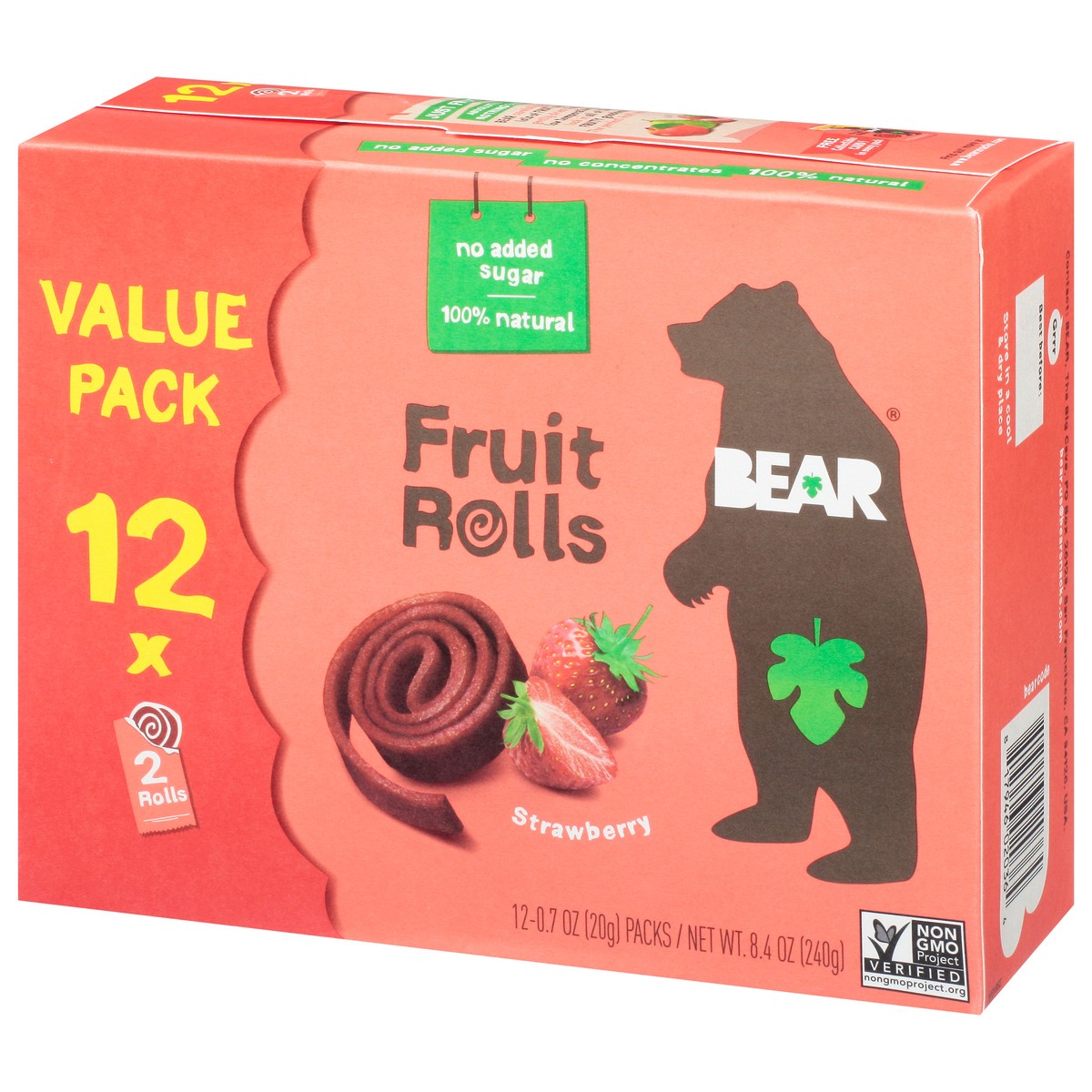 slide 3 of 14, BEAR Strawberry Fruit Rolls Value Pack 12 - 0.7 oz Packs, 8.5 oz