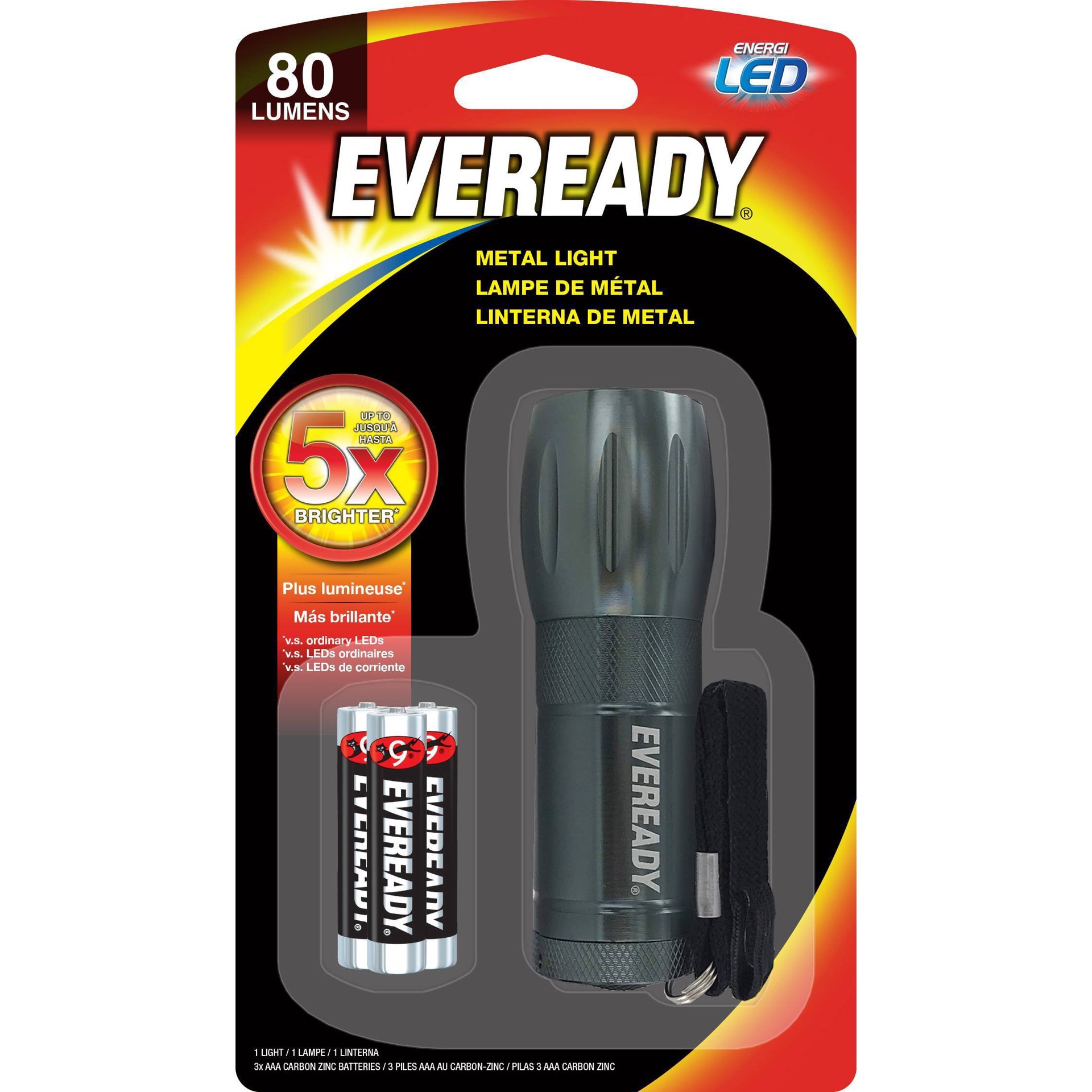 slide 1 of 4, Eveready LED Pocket Flashlight, Metal, 1 ct