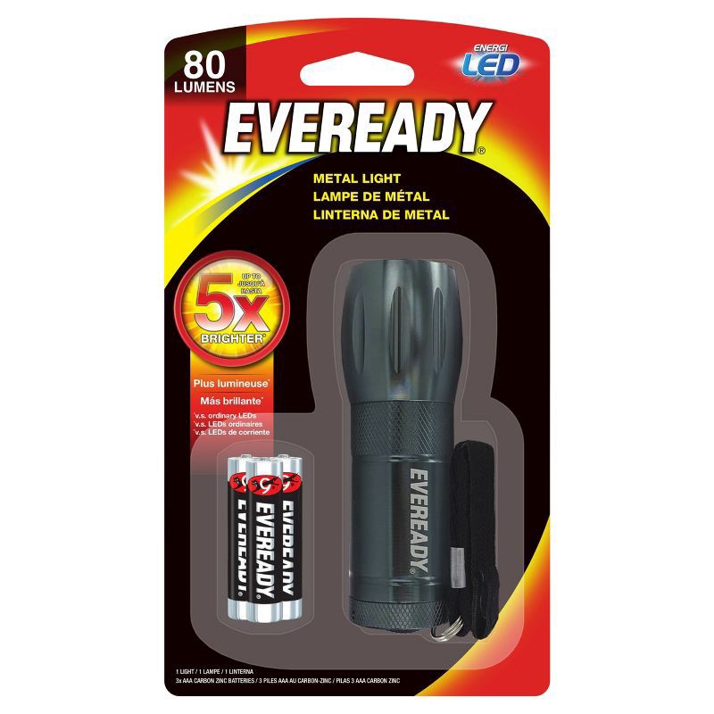 slide 1 of 44, Eveready Energizer Compact Led Metal Flashlight With 3Aaa Batteries, 1 ct