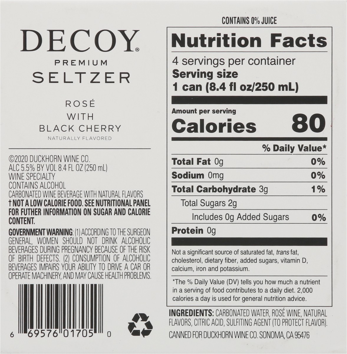 slide 7 of 14, Decoy Hard Seltzer Rose Cherry 4Pk, 33.6 fl oz