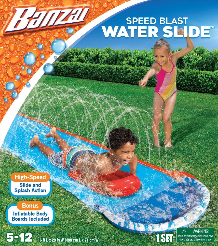 slide 1 of 1, Banzai Speed Blast Water Slide, 16 ft