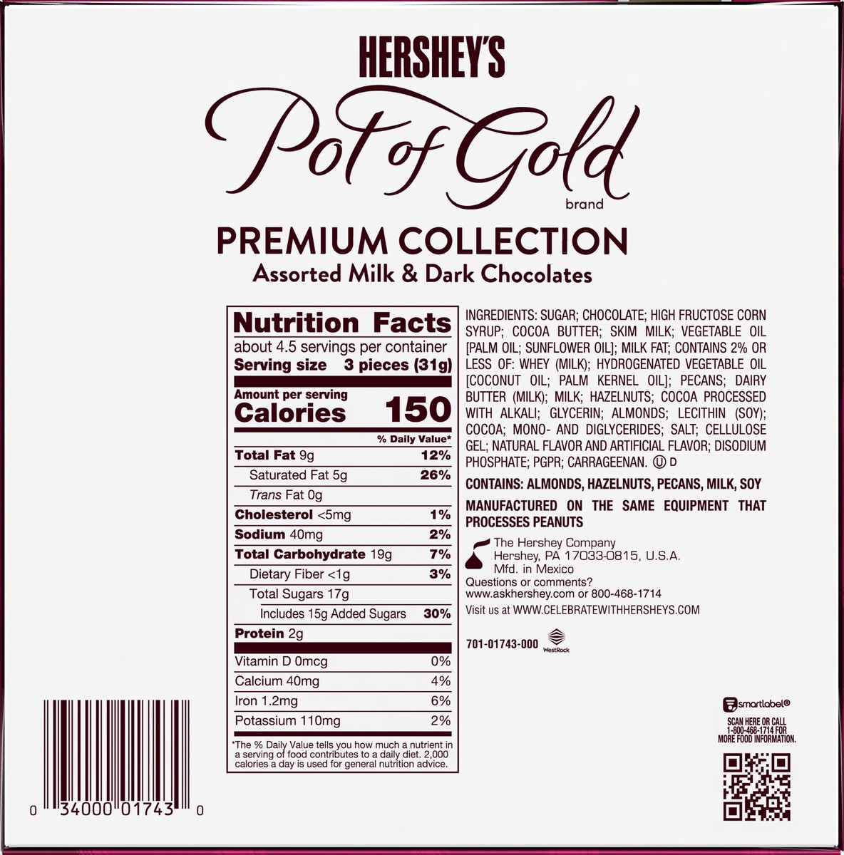 slide 3 of 3, Hershey's Hershey Box Pot O Gold Chocolate, 5 oz