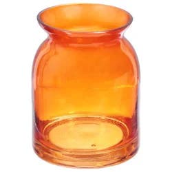 Dl Fluted Candle Holder Orange