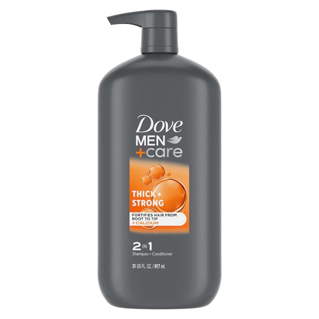 slide 1 of 1, Dove Men+Care Thick & Strong 2-In-1 Shampoo & Conditioner, 31 oz