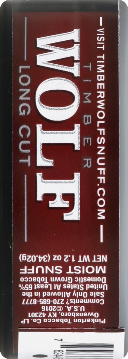 slide 2 of 5, Timber Wolf Long Cut Straight Moist Snuff, 1.2 oz