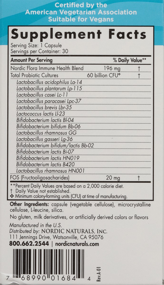slide 10 of 12, Nordic Naturals Flora Probiotic Immune Health Capsules, 30 ct