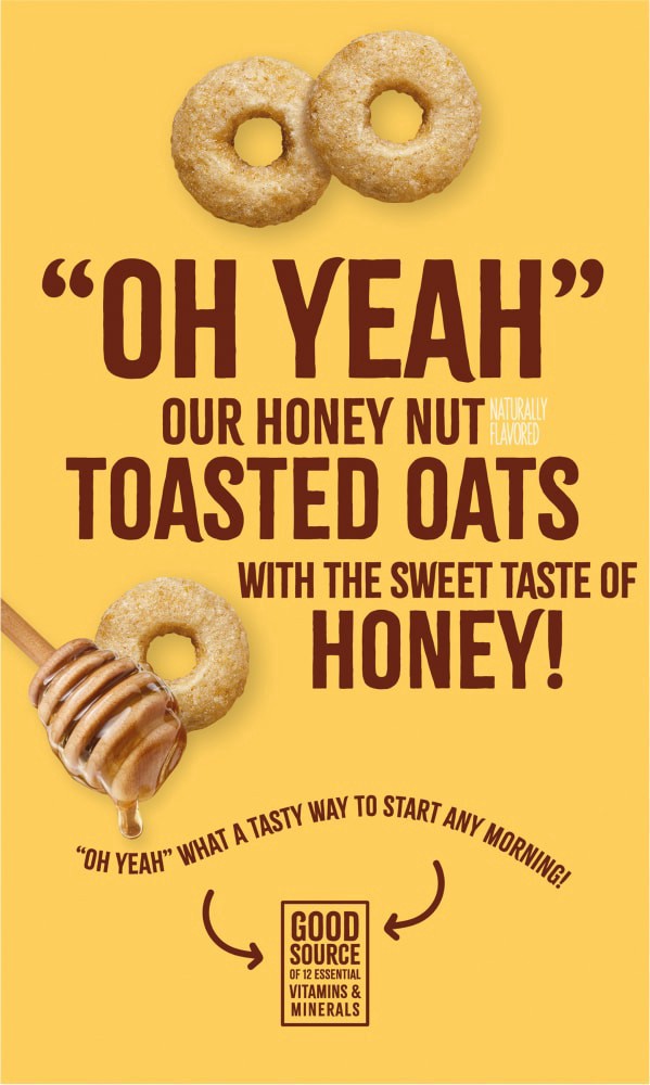 slide 3 of 3, Kroger Honey Nut Toasted Oats Cereal, 21.6 oz
