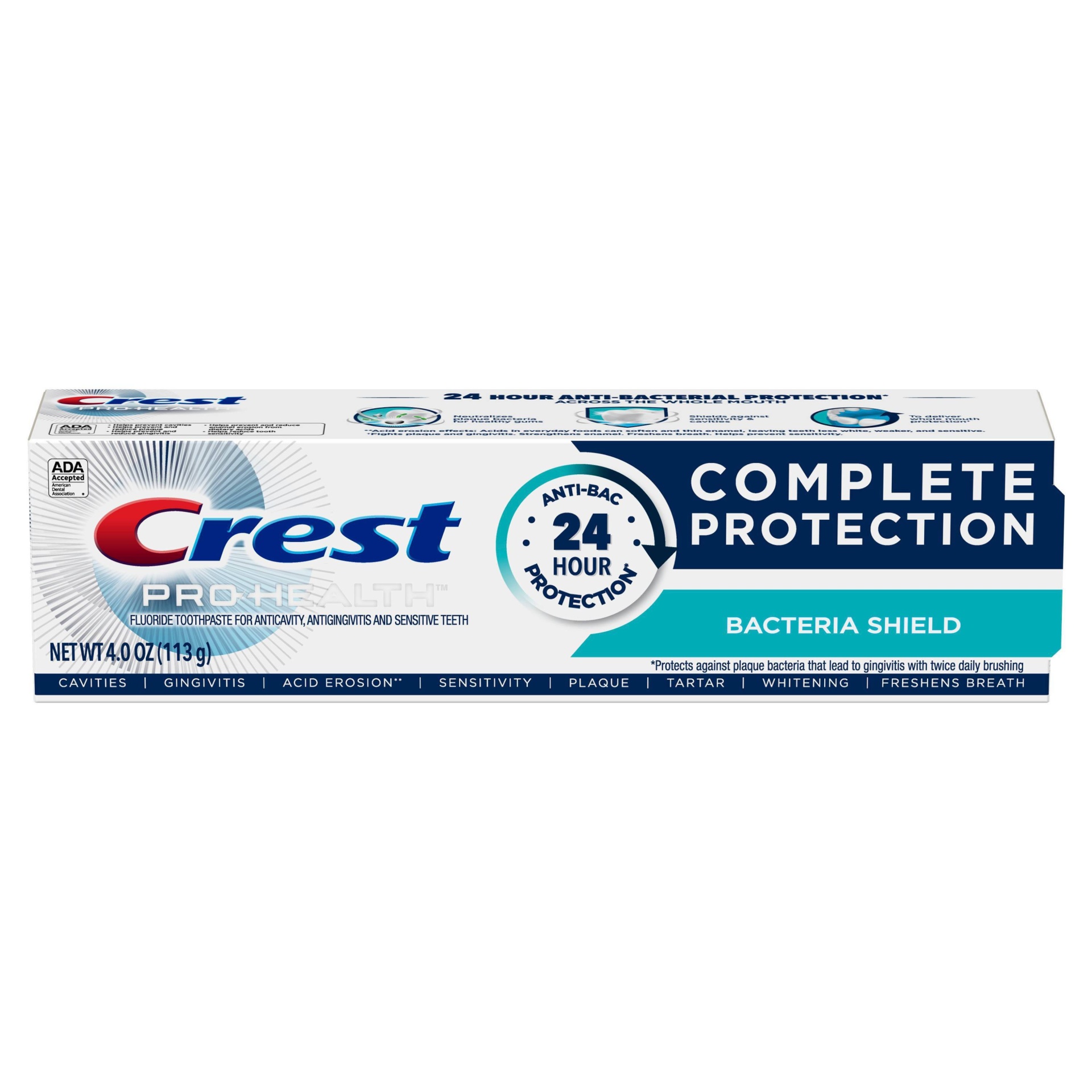 slide 1 of 1, Crest Pro-Health Complete Protection Toothpaste, Bacteria Shield, 4 oz