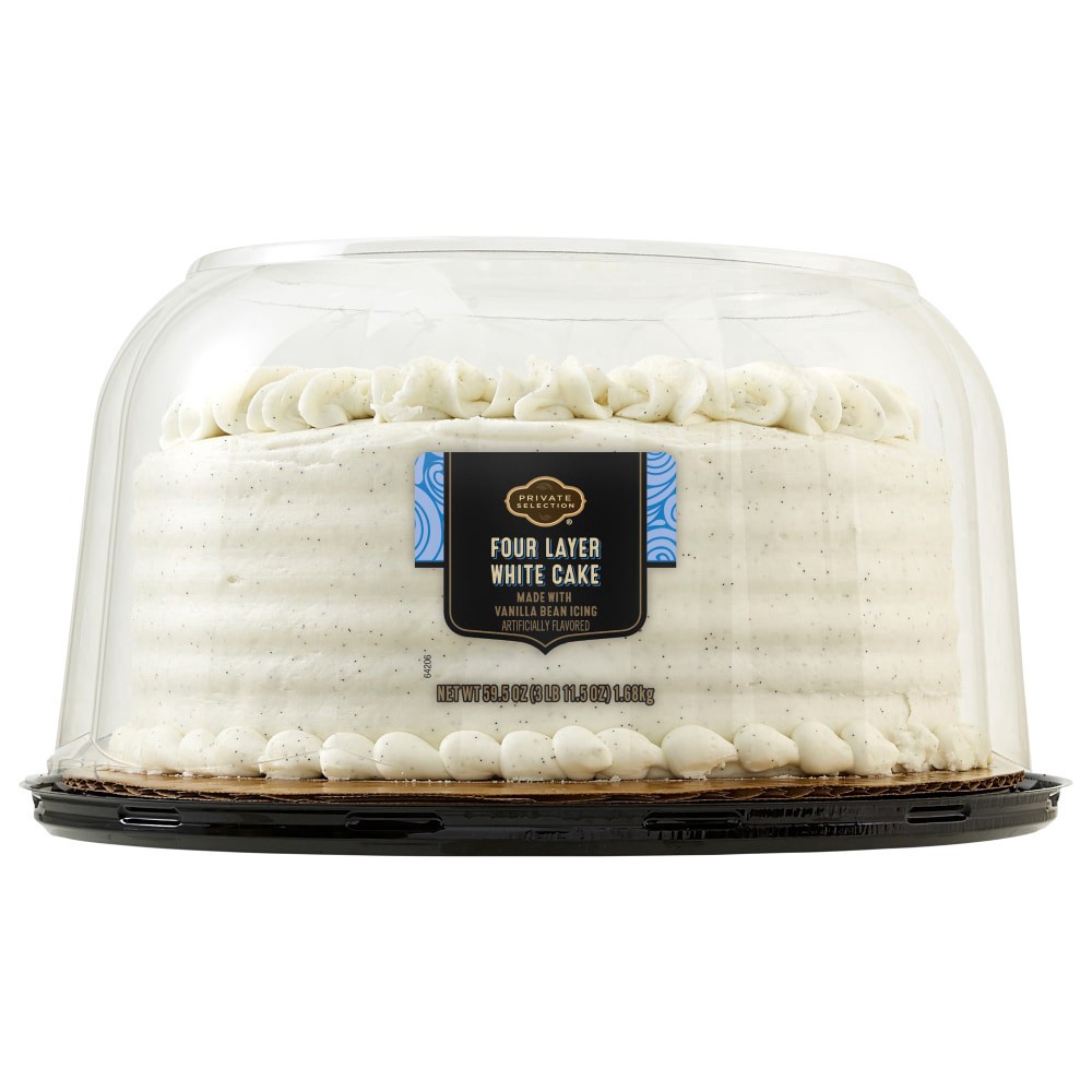 slide 4 of 4, Private Selection® Four Layer White Cake With Vanilla Bean Icing, 59.5 oz