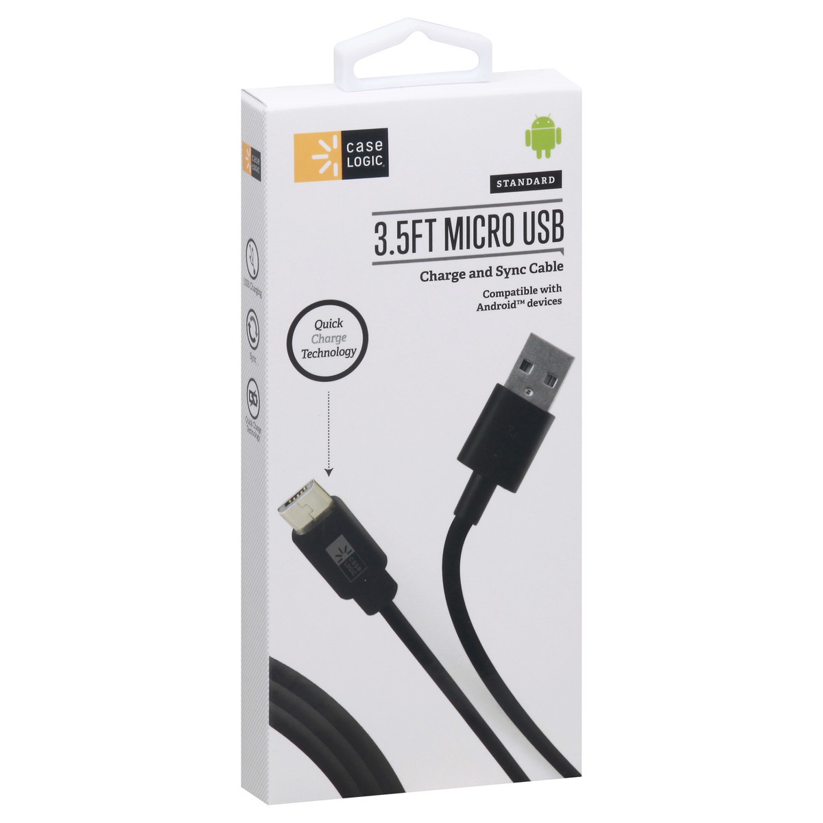 slide 2 of 9, Case Logic Micro USB to USB Charge & Sync Cable, Black, 1 ct