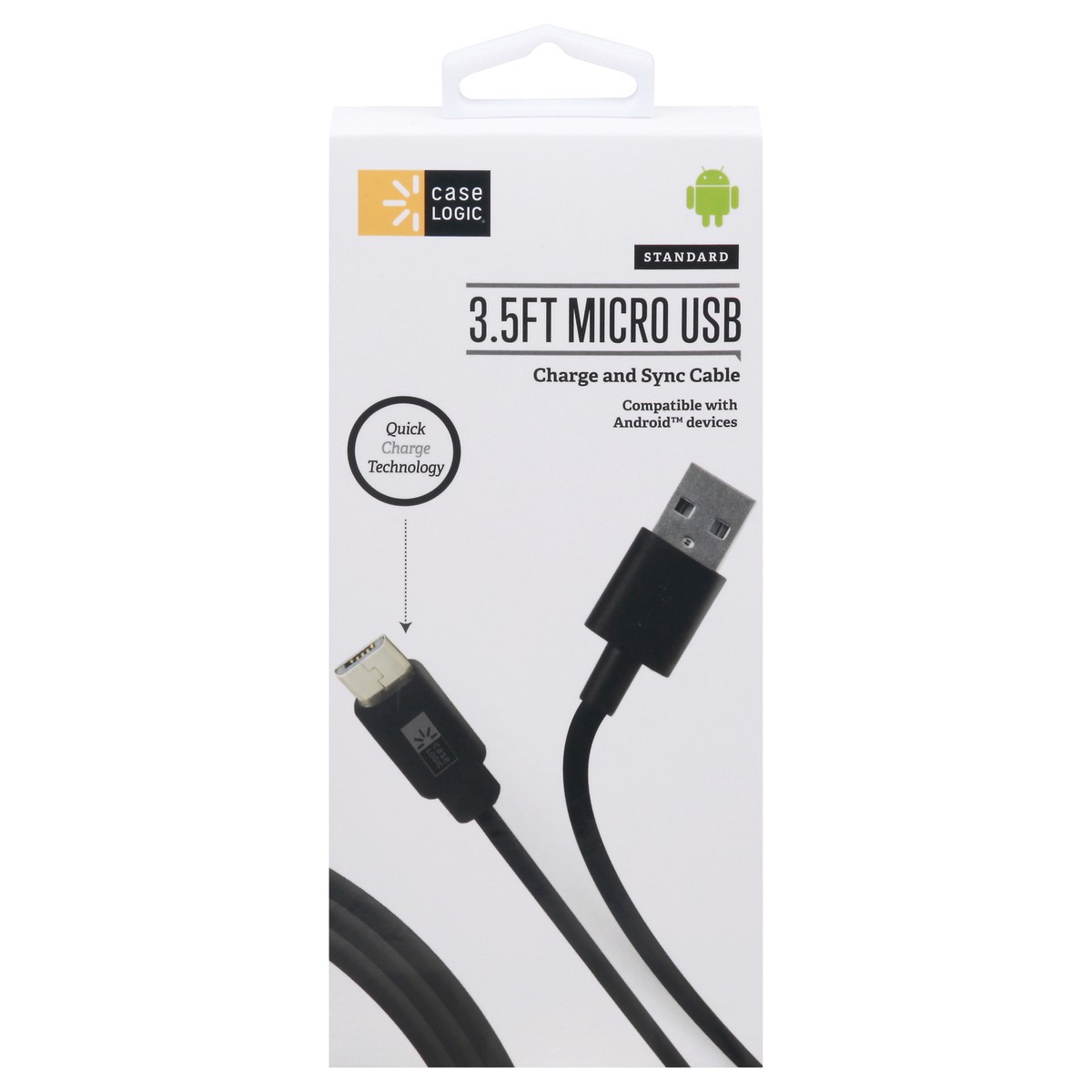 slide 1 of 9, Case Logic Micro USB to USB Charge & Sync Cable, Black, 1 ct