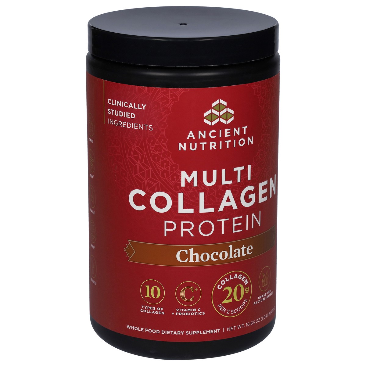 slide 4 of 9, Ancient Nutrition Multi Collagen Protein Powder Chocolate Flavor, 18.5 oz