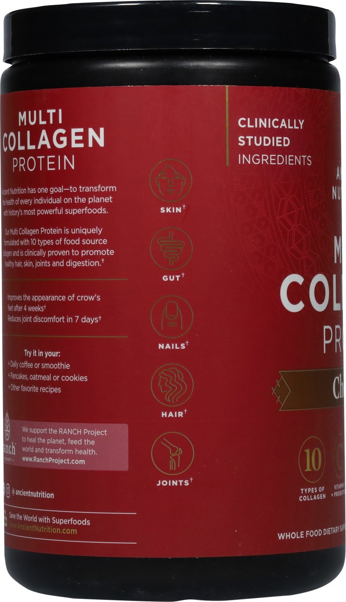 slide 3 of 9, Ancient Nutrition Multi Collagen Protein Powder Chocolate Flavor, 18.5 oz